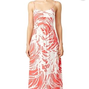 Tampa Maxi Parker Coral and White Patterned Maxi Dress